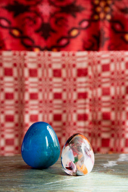 Anthologist Glass Egg, Blue, Medium