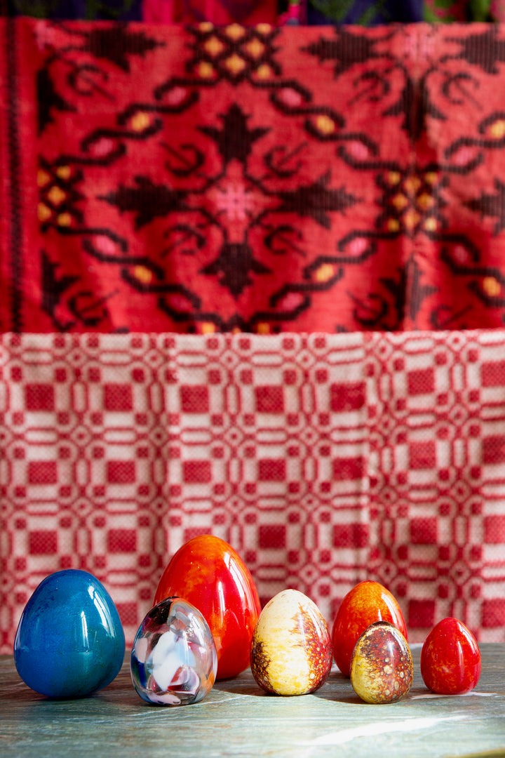 Anthologist Glass Egg, Red, Small
