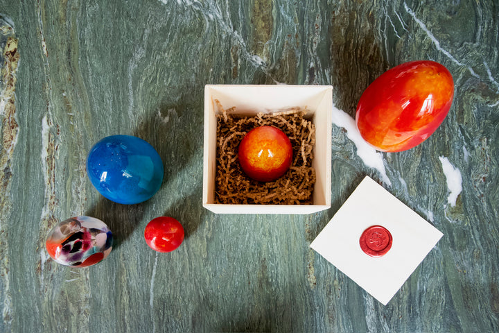 Anthologist Glass Egg, Red, Small