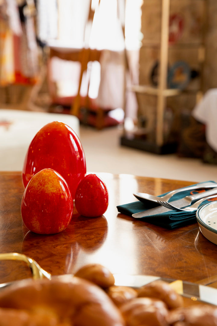 Anthologist Glass Egg, Red, Small