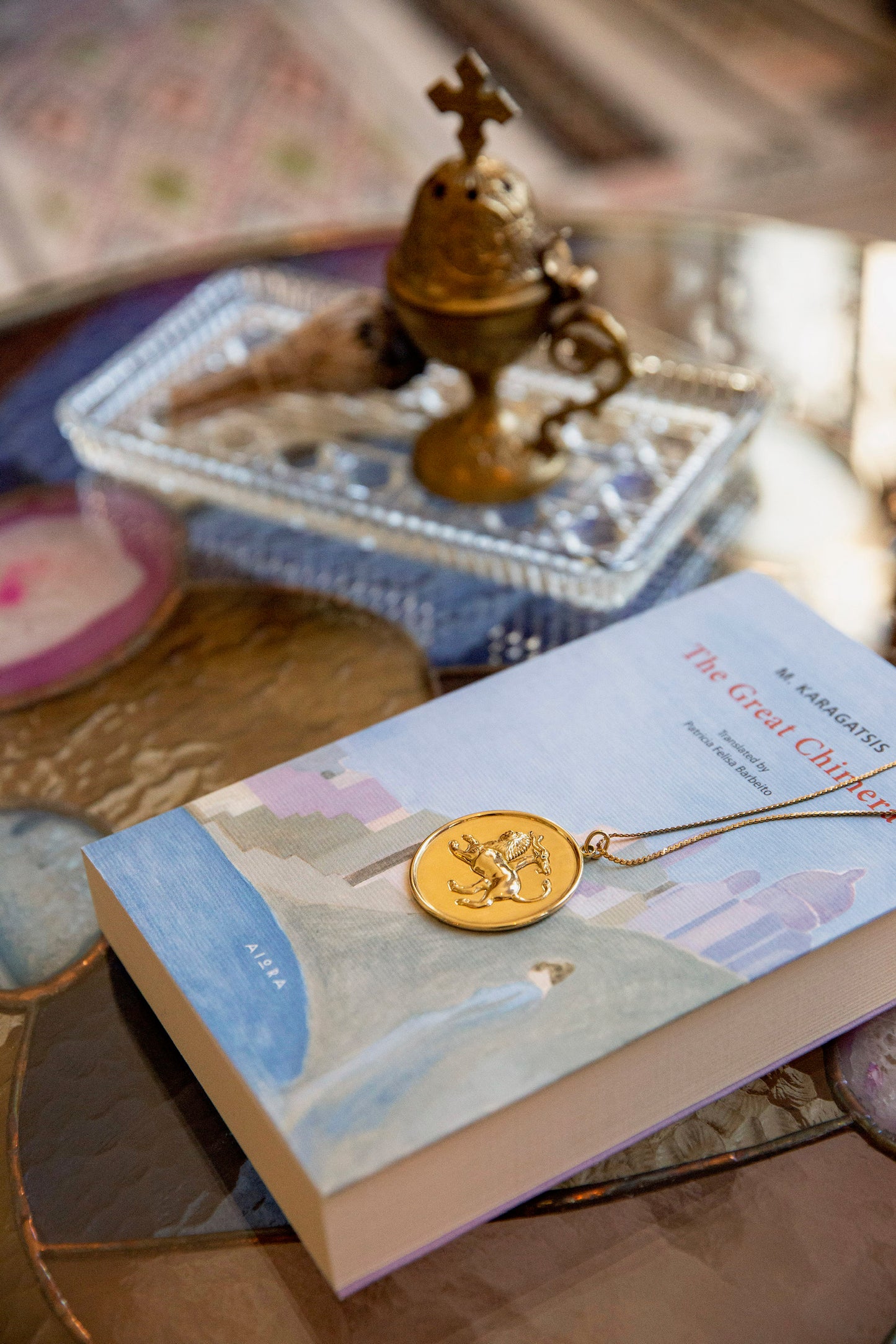 Anthologist’s Chimera Medallion Necklace, 18K
