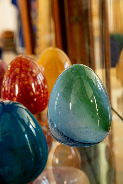 Anthologist Glass Easter Egg, Two-Tone Blue Large