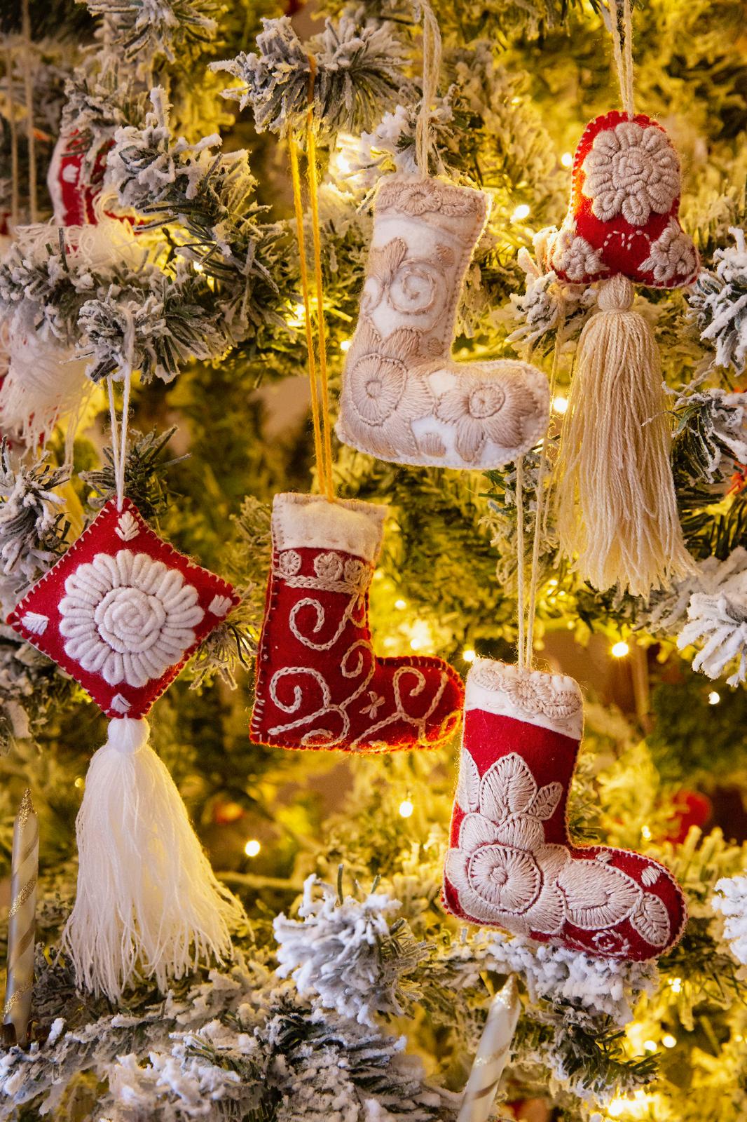 Holiday Edition Embroidered Felt Ornament Set of 5